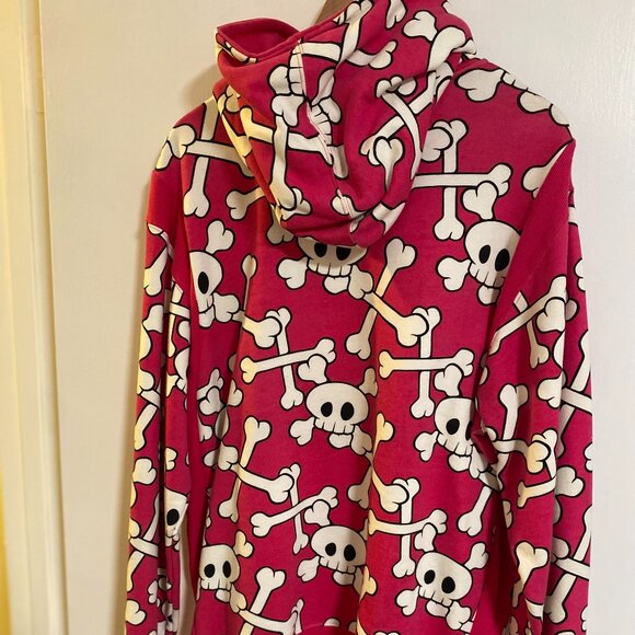 Very Rare Kid Robot Limited Edition hoodie Pink with skulls & bones Size XXL - Picture 8 of 9